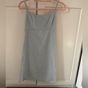 Brandy Melville Blue Floral Tie Back Mini Dress - One Size (approx XS/S)